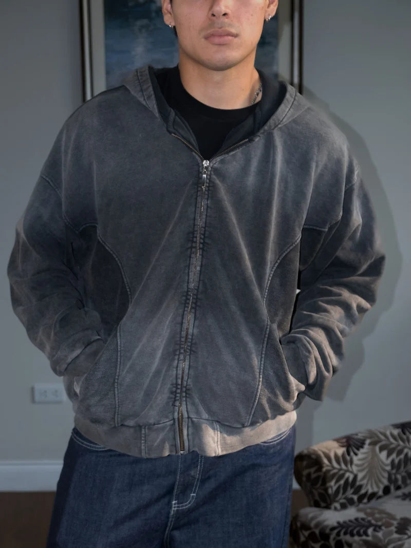 Zip Hoodie Negro- BFORE IDIE