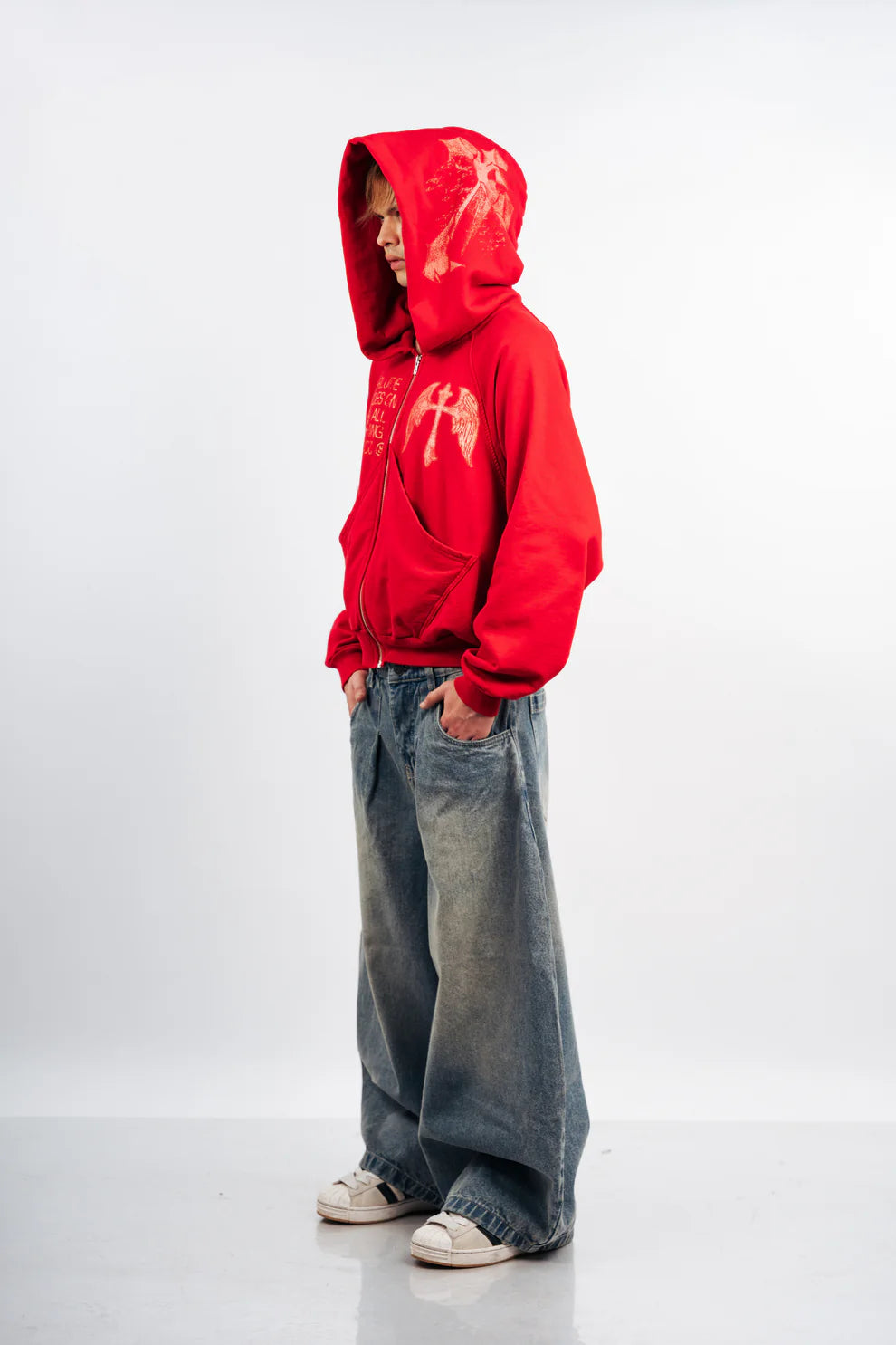 RED CROSS ZIP HOODIE REMASTERIZADO - BETTER NOW
