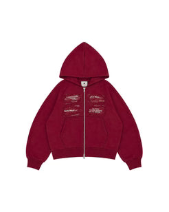 DOBLE ZIP HOODIE BOXY FIT - BREAKPOINT RED