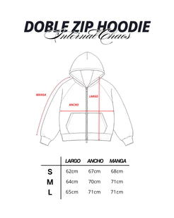 DOBLE ZIP HOODIE BOXY FIT - FRACTURE GREY