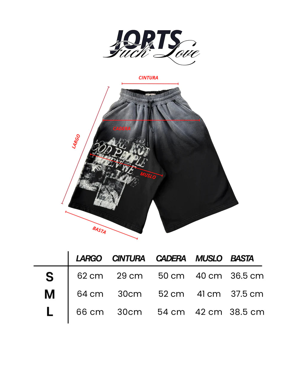 FUCK LOVE BLACK - BAGGY JORT BETTER NOW