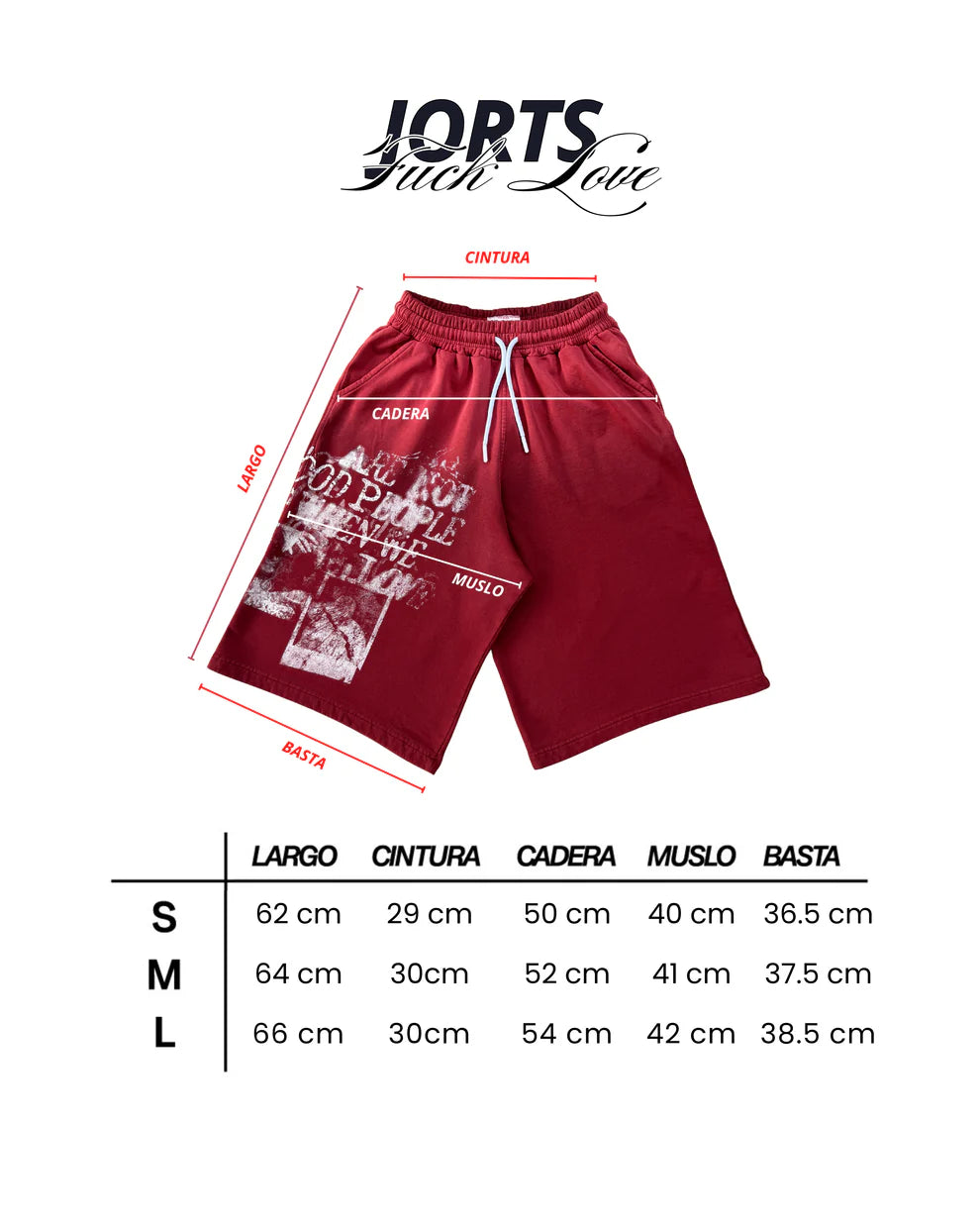 FUCK LOVE RED - BAGGY JORT BETTER NOW