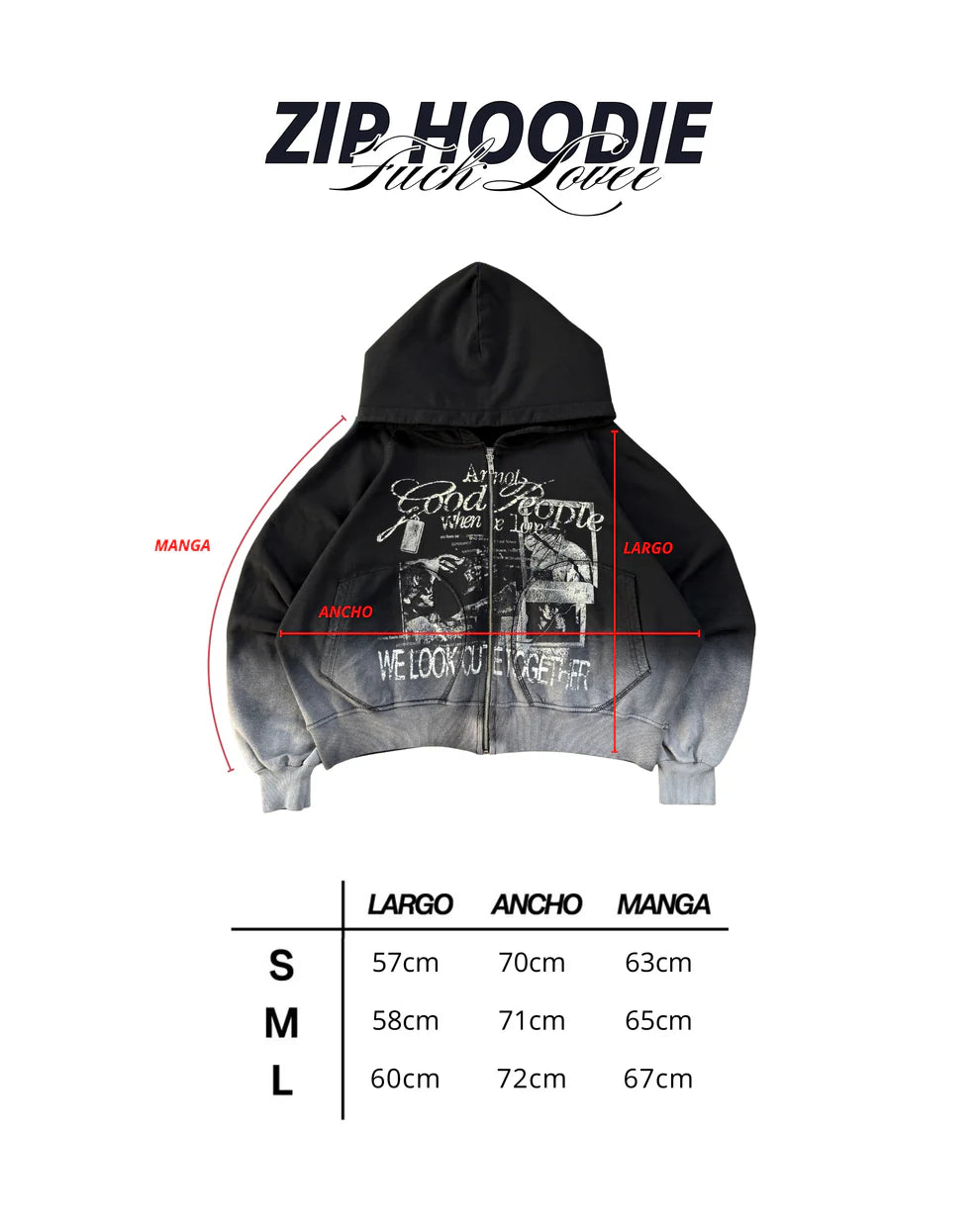 FUCK LOVE BLACK - ZIP HOODIE BETTER NOW