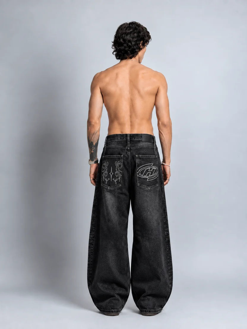 BLACK JEAN DENIM HIITOP