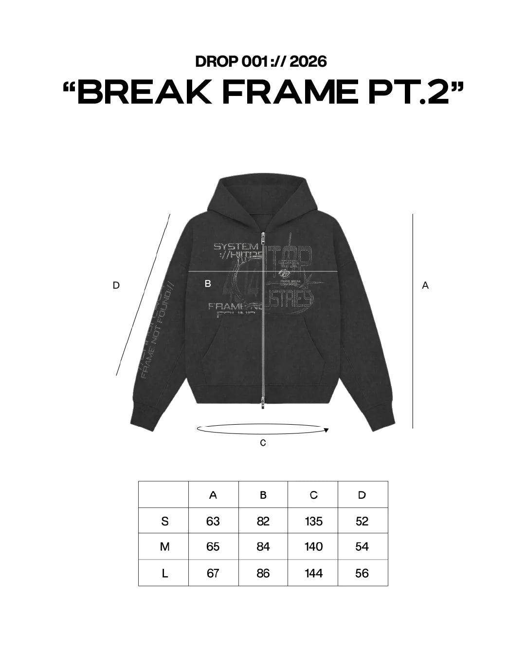 DOBLE ZIP HOODIE BLACK ERROR 404 - HIITOP
