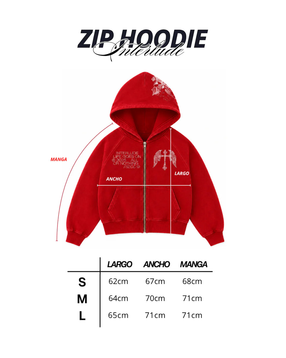 RED CROSS ZIP HOODIE REMASTERIZADO - BETTER NOW
