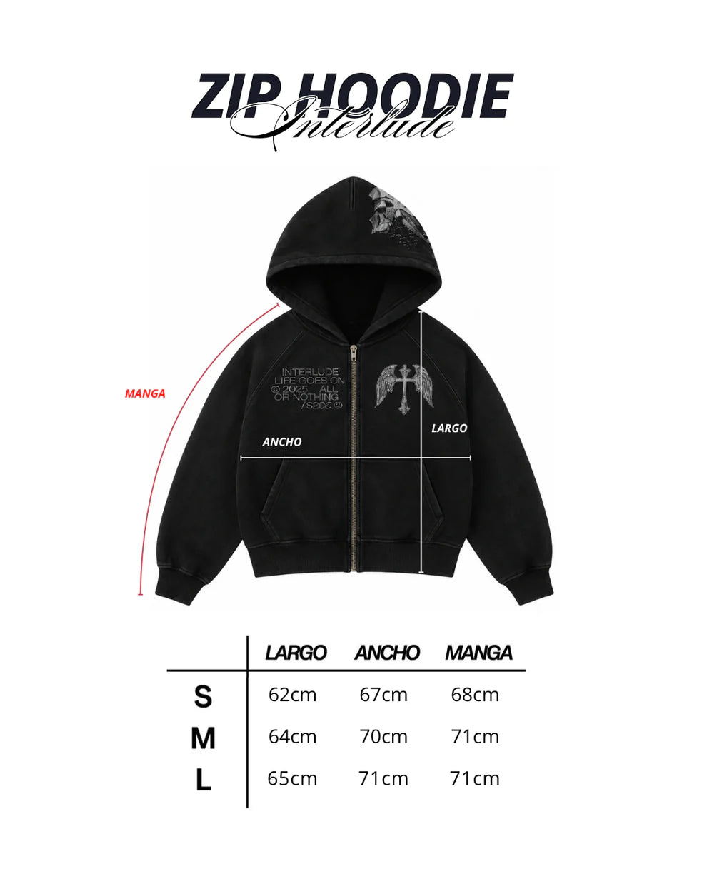 BLACK CROSS ZIP HOODIE REMASTERIZADO - BETTER NOW