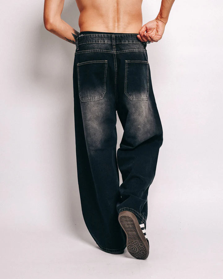 BLACK JEAN FRAYED - HIITOP