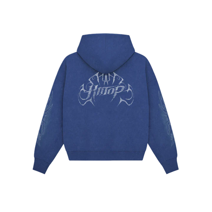 DOBLE ZIP HOODIE BLUE BREAK FRAME - HIITOP