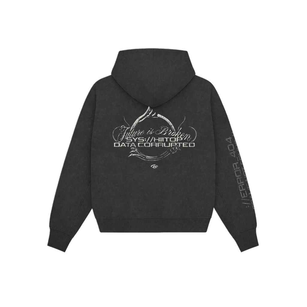 DOBLE ZIP HOODIE BLACK ERROR 404 - HIITOP