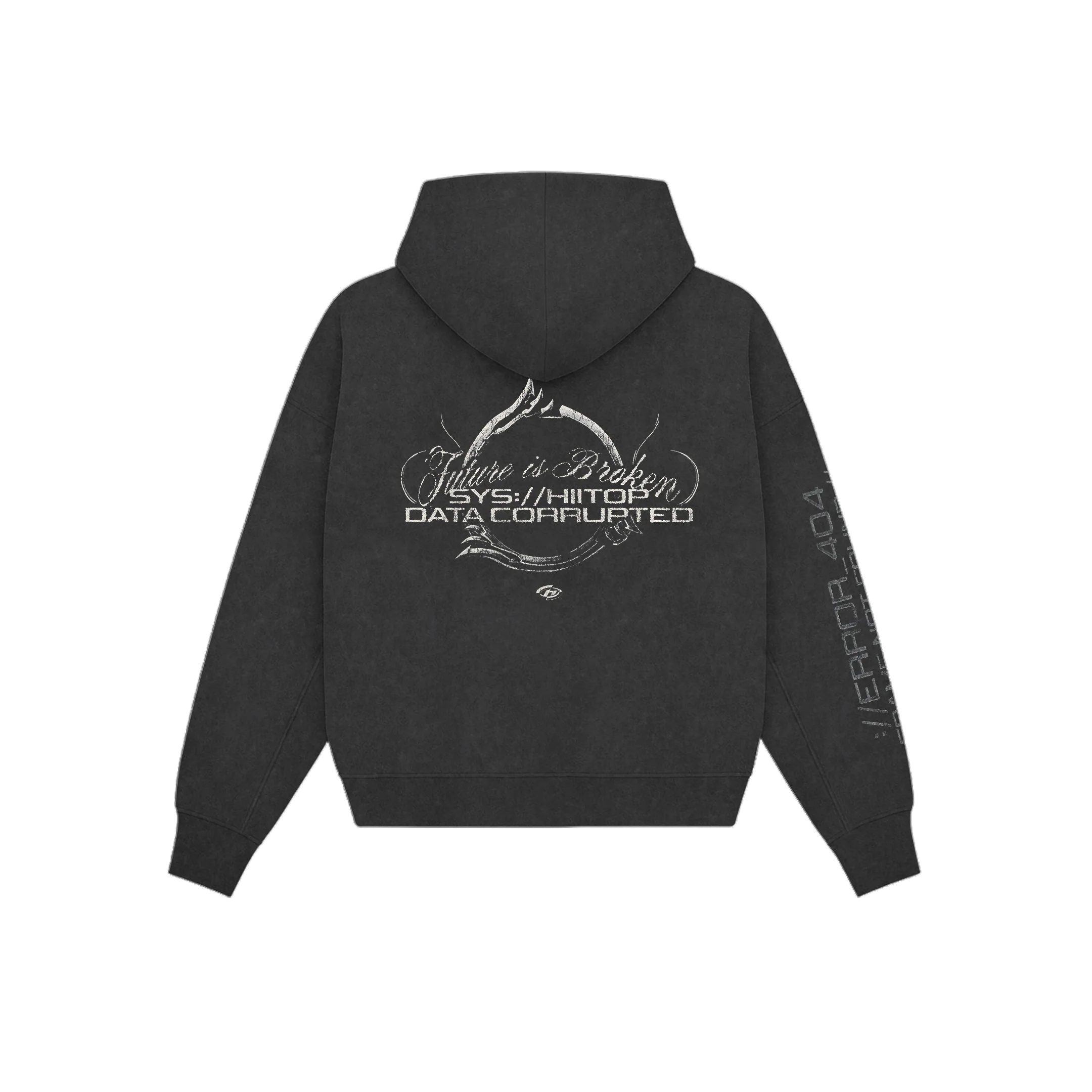 DOBLE ZIP HOODIE BLACK ERROR 404 - HIITOP