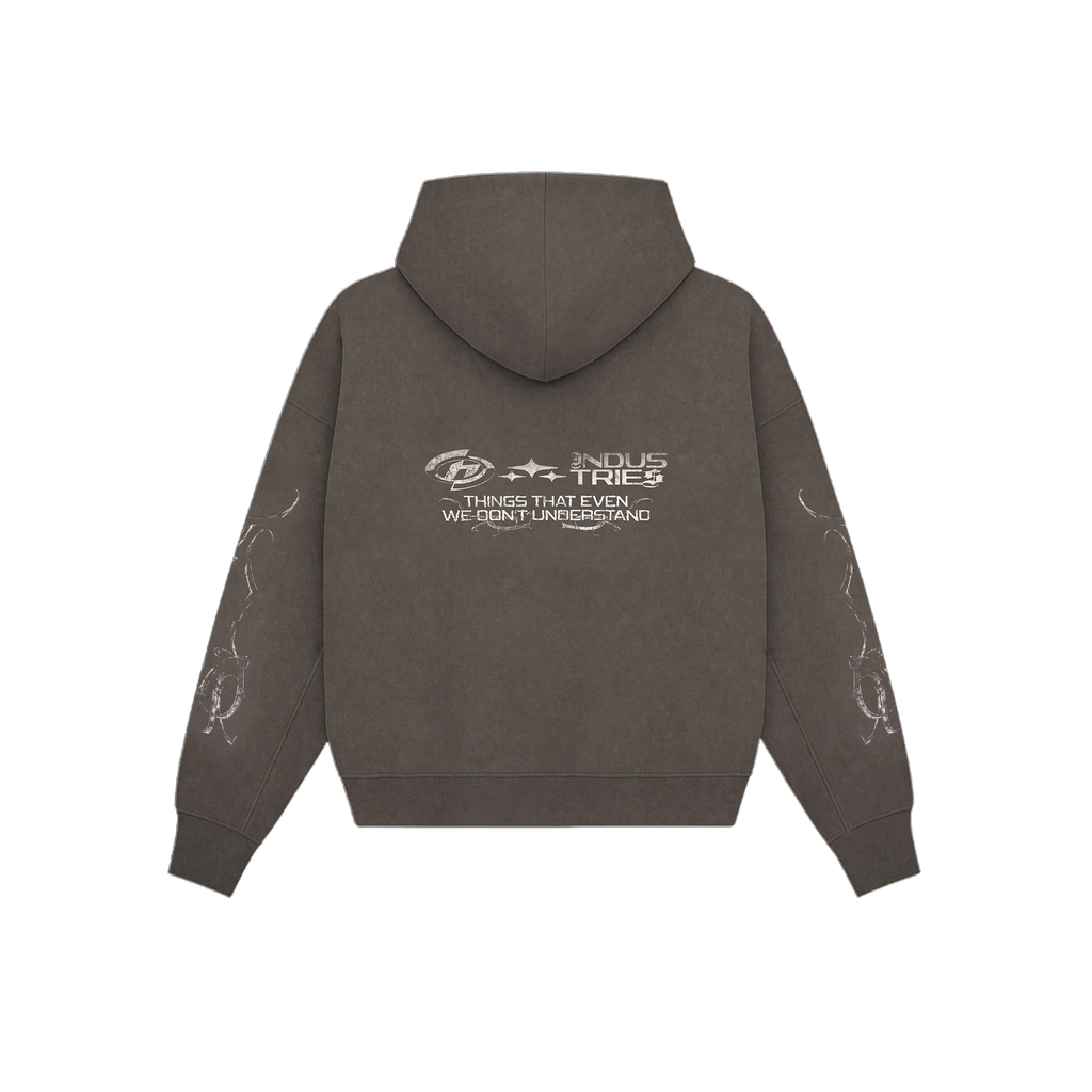 DOBLE ZIP HOODIE BROWN UNDERSTAND - HIITOP