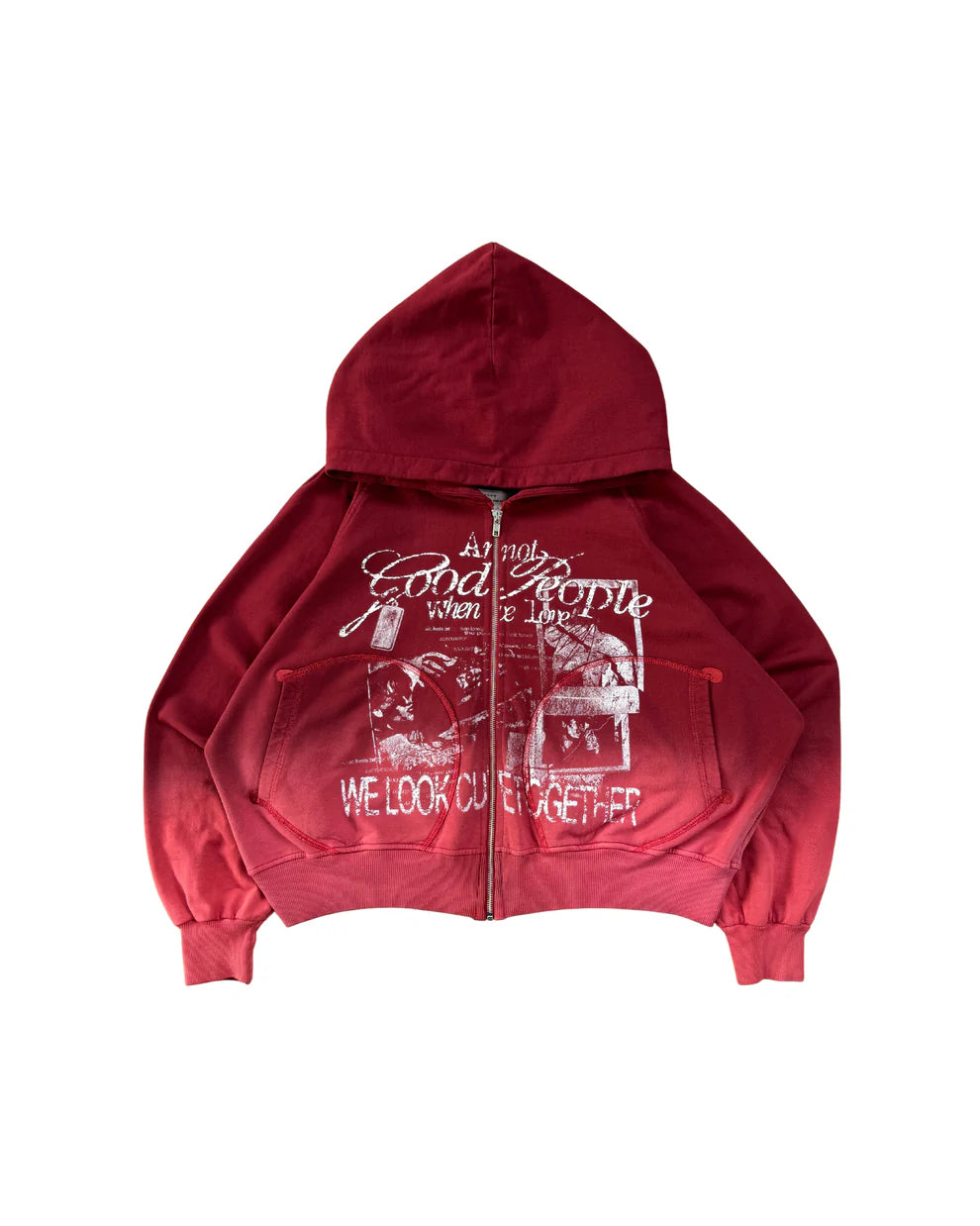 FUCK LOVE RED - ZIP HOODIE BETTER NOW