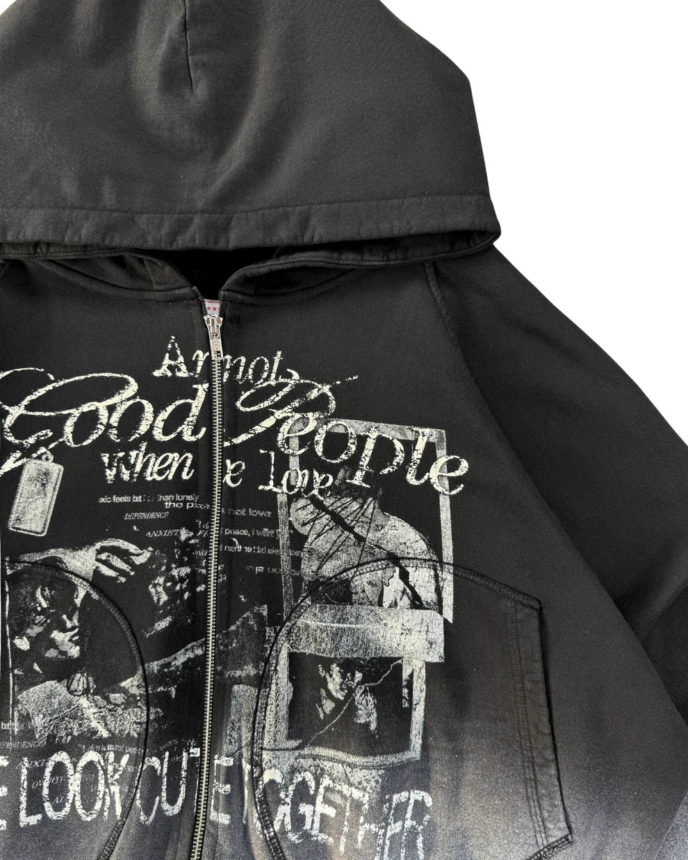 FUCK LOVE BLACK - ZIP HOODIE BETTER NOW