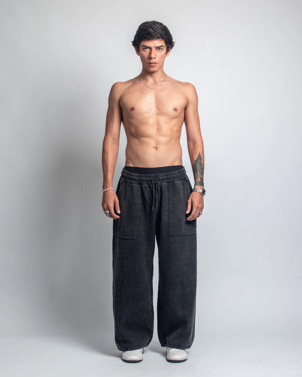 WIDE PANT BLACK VEIN - HIITOP