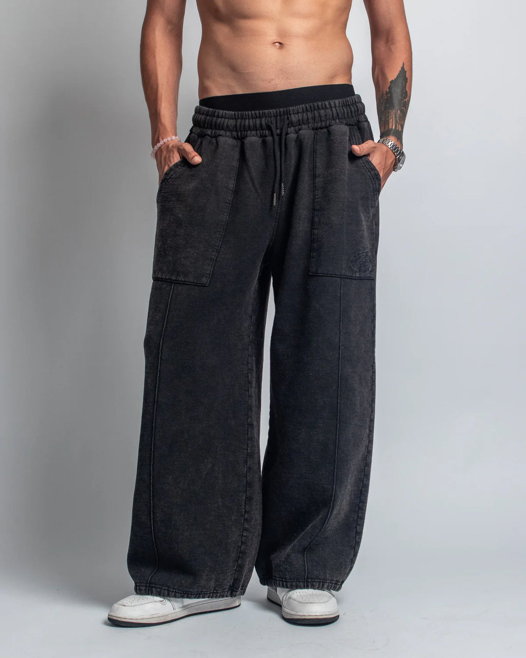 WIDE PANT BLACK VEIN - HIITOP