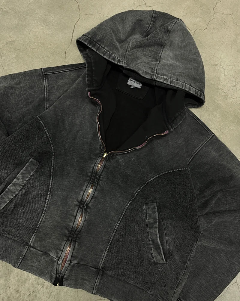 Zip Hoodie Negro- BFORE IDIE